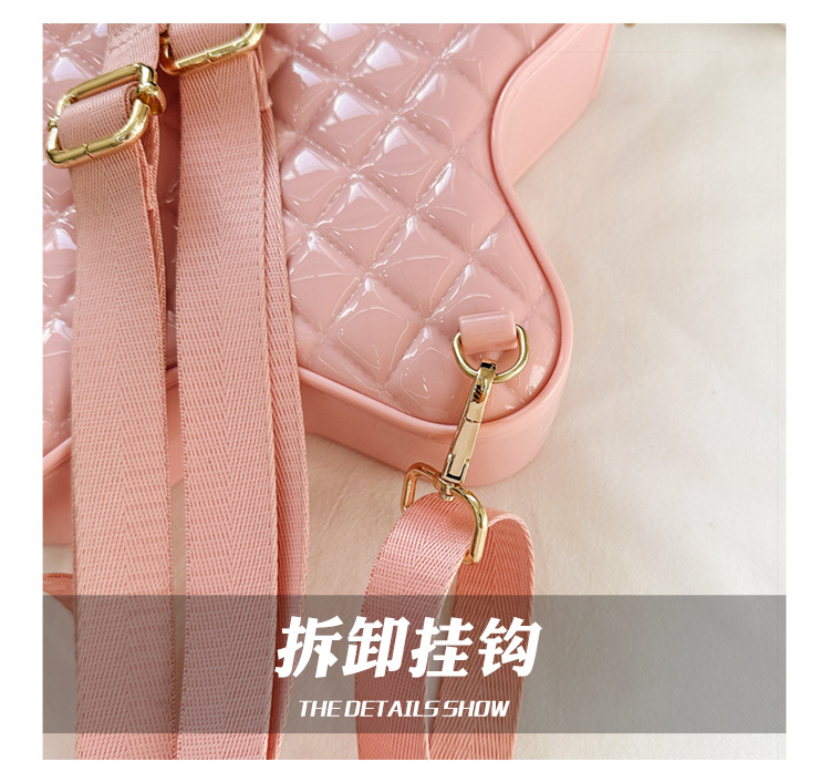 2025 New style fashionable star Backpack, diamond-shaped PVC jelly bag, fresh and sweet campus ladies' backpack undefined