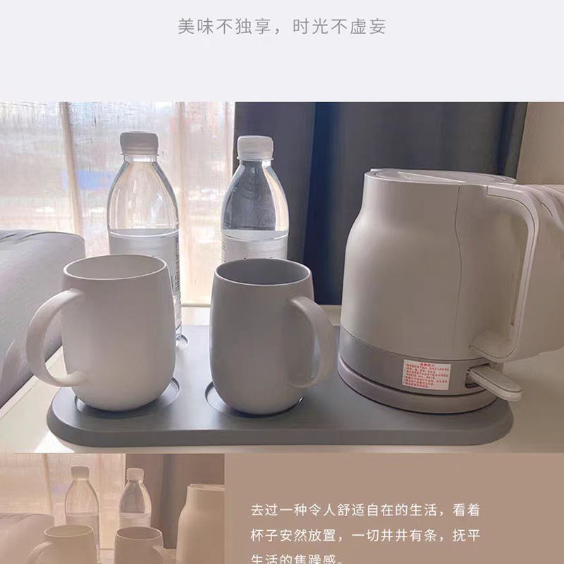 All Seasons Hotel. Tea Cup, Tea Set, Mug, Tray, Clothes Hanger, Electric Water Kettle, Guest Room Miscellaneous Items, Trash Can