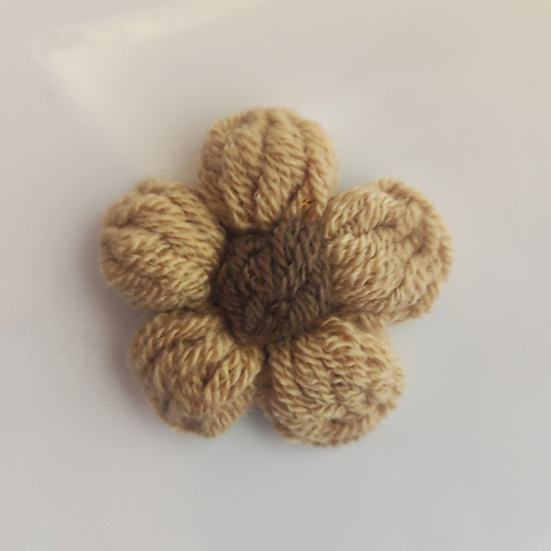 手工钩针泡芙花毛线花朵DIY发夹饰品配件胸花首饰包包服装辅料|undefined