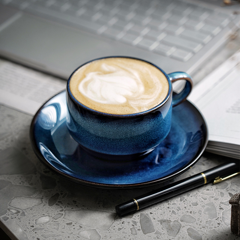 Kilno transfronterizo de tazas de café de cerámica plato conjunto de tazas de regalo de acompañante creativo taza de té de la tarde taza de café