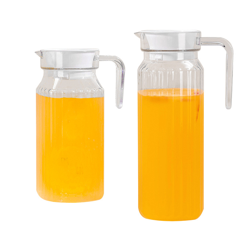Olla para PC Olla a rayas acrílicas botella de agua fría barra de plástico bebida olla de jugo transparente botella de agua fría resistente al calor comercial
