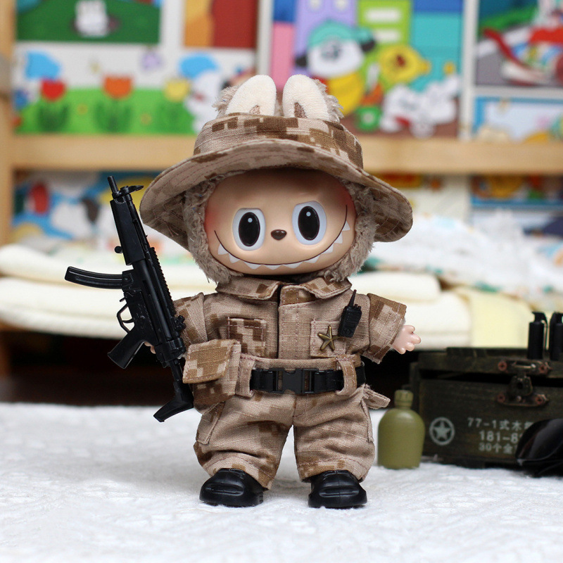 Only Baby Clothes] First/Third Generation Labubu Doll Clothes Pendant Doll Clothes Special Forces Camouflage Suit Labubu