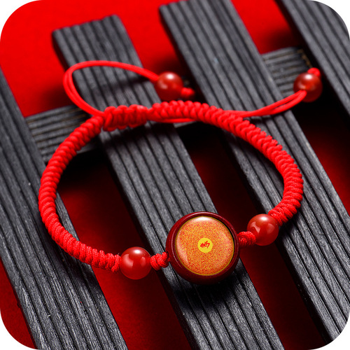 Cinnabar bracelet, green tara, can be customized with patterns, Zakilam men and women, new Chinese style hand-woven hand rope thangka