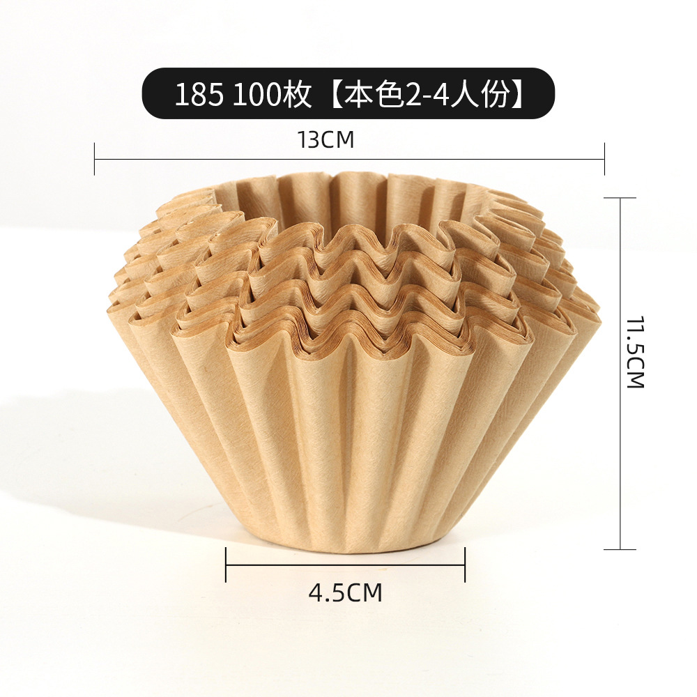 155 / 185 papel de filtro de café de pastel de goteo tipo taza de filtro de papel de filtro de café de papel de papel de filtro de papel de papel de papel de filtro de café de mano