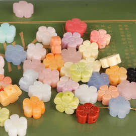 12mm粉压梅花珠多色可选五瓣花穿孔花朵小菊花雏菊DIY饰品配件