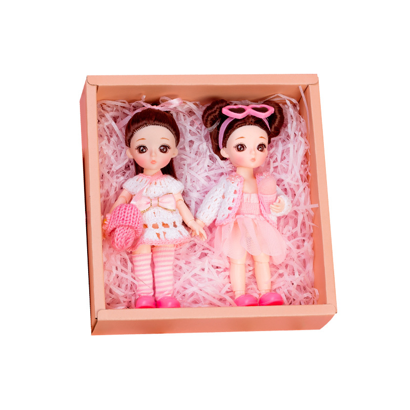 (2개) 작은 인형 귀여운 장난감 멀티 조인트 선물 상자 세트 어린이 노동자보다 16 미터 아빠를 재고 특별 가격 손실 통관