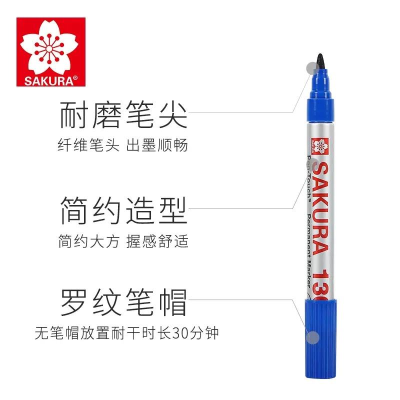 Japonés Sakura importado flor de cerezo marcador negro aceitoso cabeza grande pluma gruesa impermeable buena nota pluma no borrable gran orden