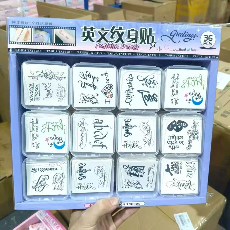 Children's English Tattoo Stickers, Semi-Permanent Waterproof Stickers, Anti-Sweat, Fresh and Cute Tattoo Stickers, Long-Lasting and Popular among Primary School Students Children's English Tattoo Stickers, Semi-Permanent Waterproof Stickers, Anti-Sweat, Fresh and Cute Tattoo Stickers, Long-Lasting and Popular among Primary School Students