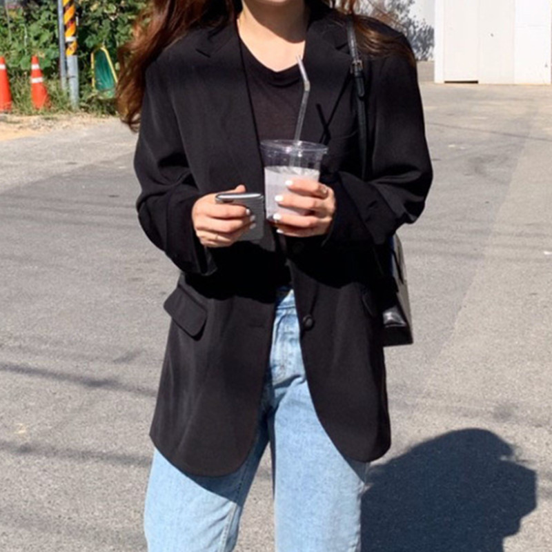 Black autumn design classic suit jacket