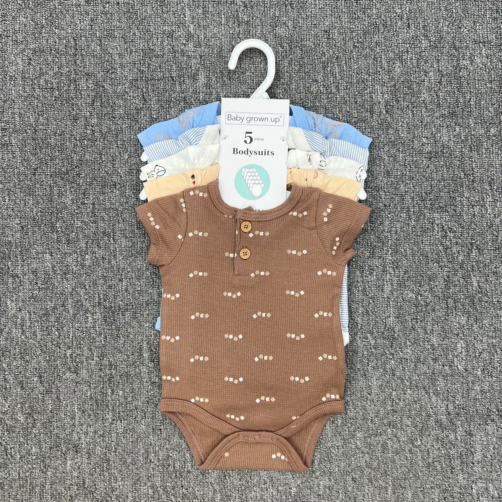 Mono de bebé para gatear, conjunto de cinco piezas de manga corta, 5 bodies versátiles para comercio exterior