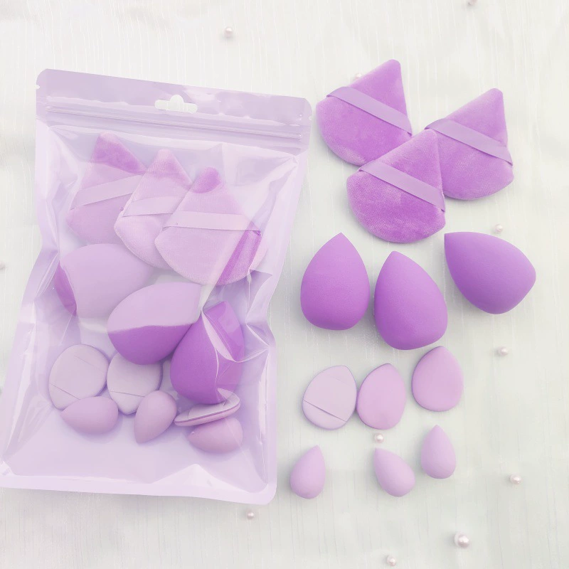 Cosmetic Sponge Set, 12-piece triangular & teardrop makeup blenders, assorted colors