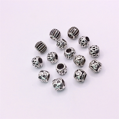 diy alloy jewelry accessories Tibetan silver hollow ball beads large hole separated beads cultural play beads lantern beads pumpkin beads
