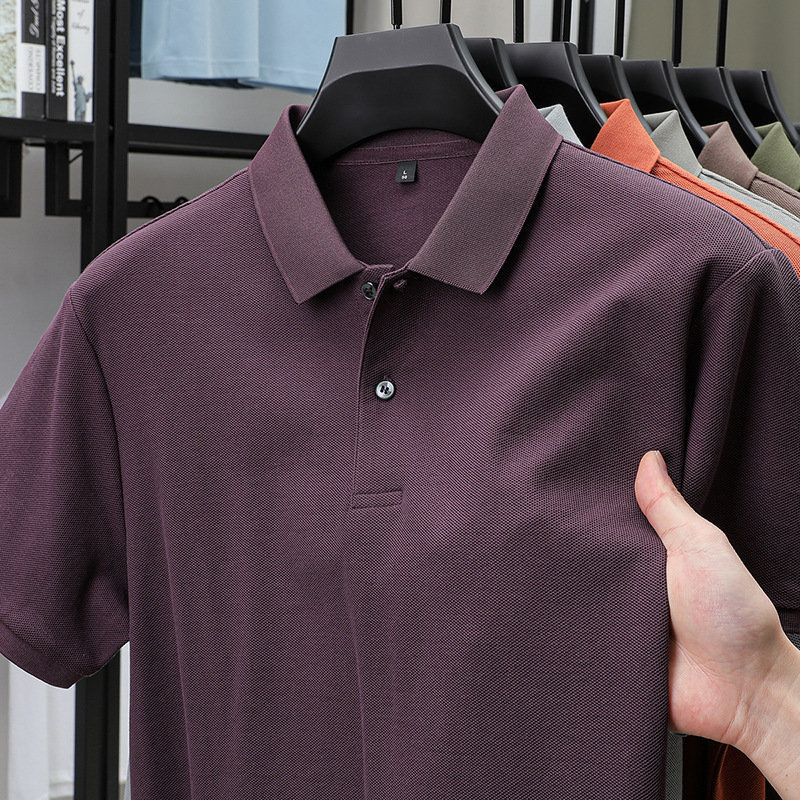 New Style Men's Business T-Shirt for Middle-Aged Men, 2026 Summer Polo Shirt, Versatile High-End Short-Sleeve Turn-Down Collar, Loose Casual Style, Wholesale New Style Men's Business T-Shirt for Middle-Aged Men, 2026 Summer Polo Shirt, Versatile High-End Short-Sleeve Turn-Down Collar, Loose Casual Style, Wholesale