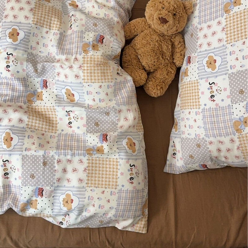 Ins Korean All-Cotton Aerobic Double-Layer Yarn Pure Cotton Four-Piece Set, Class a Ultra-Soft Student Dormitory Three-Piece Set Wholesale Ins Korean All-Cotton Aerobic Double-Layer Yarn Pure Cotton Four-Piece Set, Class a Ultra-Soft Student Dormitory Three-Piece Set Wholesale