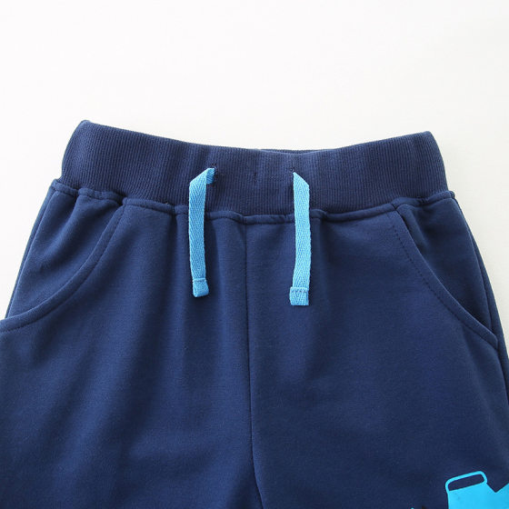Autumn New Boys' Trousers European and American Style Car Printed Children's Sports Pants Cross-border Small and Medium-sized Children's Foot-binding Pants