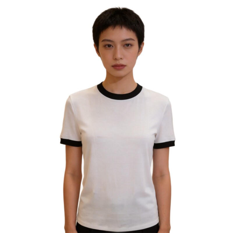 White Round Neck Short-Sleeved T-Shirt for Women, New Spring and Summer Style, Simple and Versatile Basic Style, Korean Style Slim-Fitting Bottoming Shirt White Round Neck Short-Sleeved T-Shirt for Women, New Spring and Summer Style, Simple and Versatile Basic Style, Korean Style Slim-Fitting Bottoming Shirt