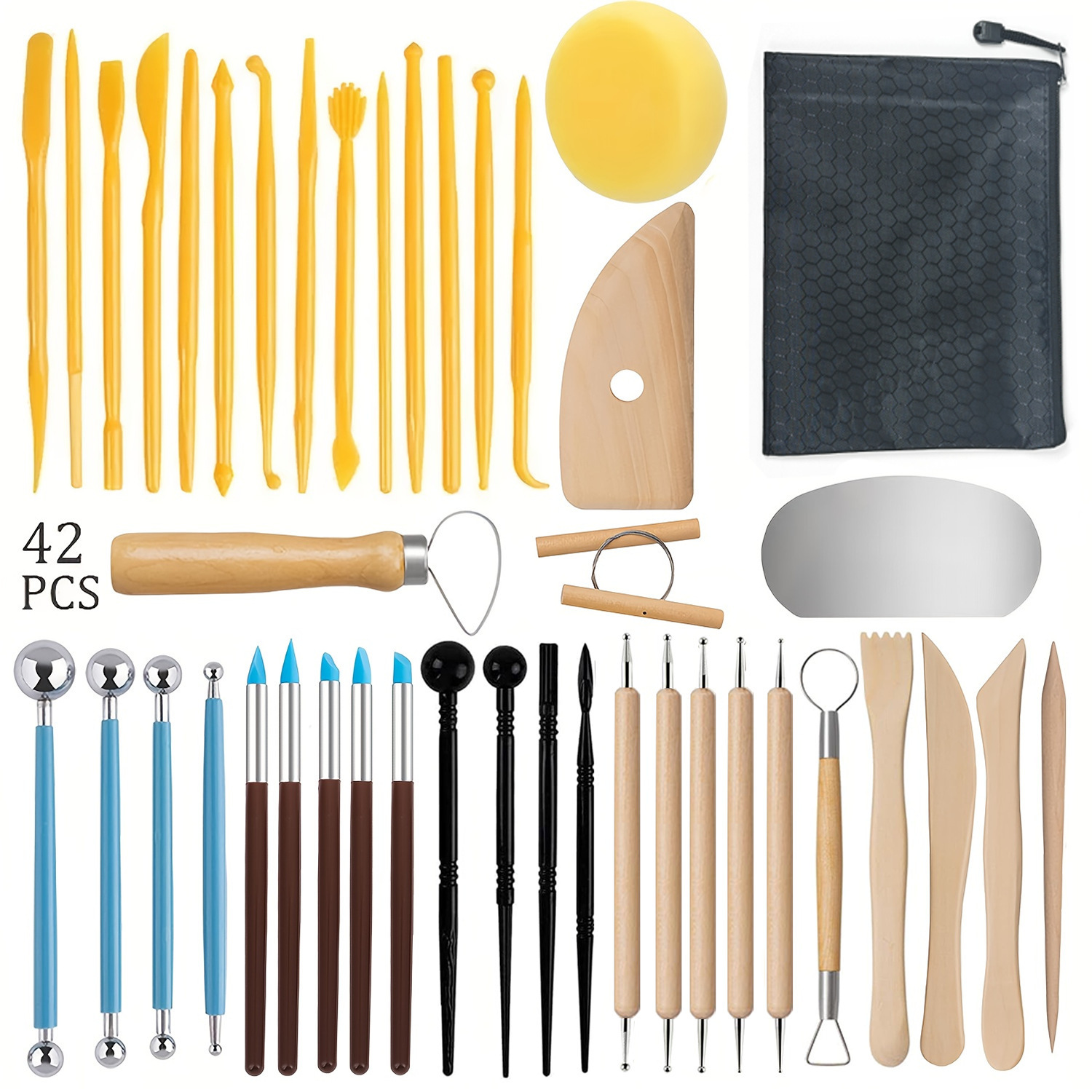 Herramientas de escultura de cerámica transfronteriza conjuntos de varias piezas herramientas de barro de arcilla de cerámica suave DIY conjunto de escultura de barro