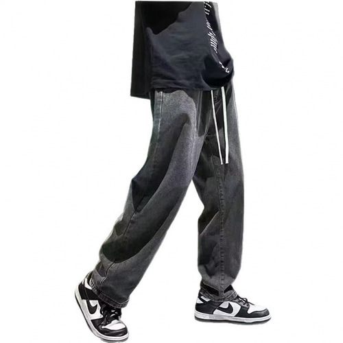 Southeast Asia live broadcast hit summer jeans mopping pants for men's American high street casual pants loose straight long pants