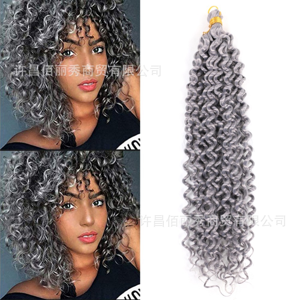 Extensiones de cabello sintético de ganchillo con rizos largos y ondulados, peluca trenzada para mujer, extensiones de cabello Water Wave con textura ondulada.