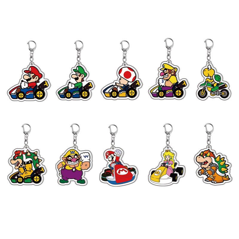 [Interlayer] [interlayer] Super Mario. Acrylic keychain. Cartoon Doll Super Mary pendant