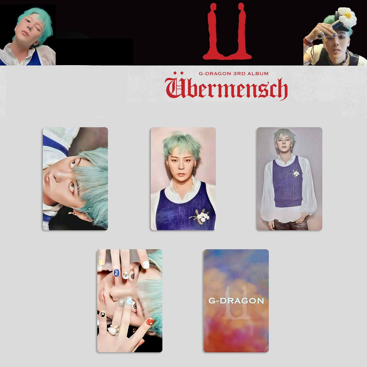 Карточка-периферия G-Dragon Ubermensch, карточка альбома, счастливая карточка GDRAGON, карточка выставки, POWER