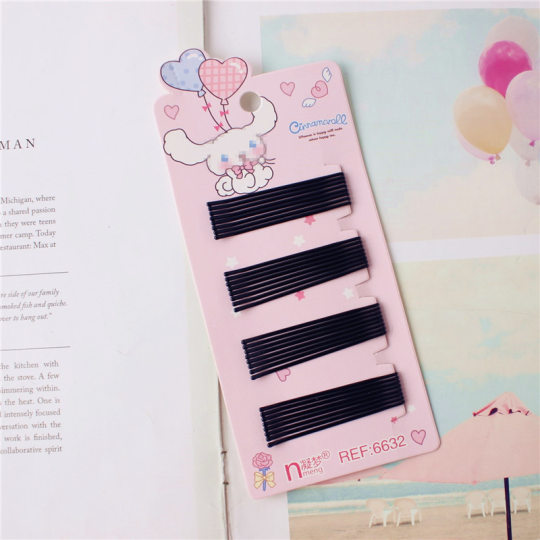 Balloon Rabbit card steel wire black hair clip female updo clip studio makeup styling special hairpin