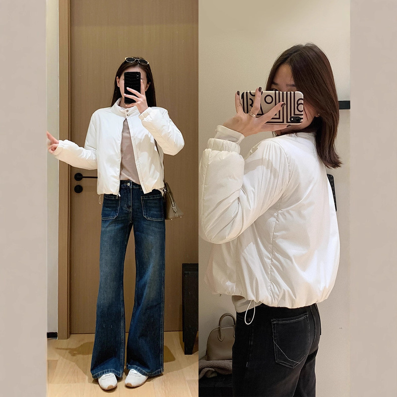 Homemade Three-Proof Puff Cotton Jacket for Winter! Ultra-Light Cloud-Like One-Piece Thermal Insulation Cotton Stand-Up Collar Short Cotton Jacket