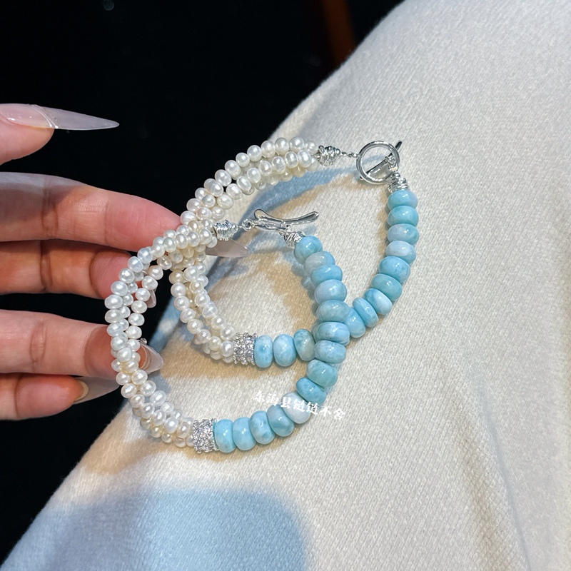 Sea Salt Pearls, Natural Freshwater Pearls, Simple Style Sea Salt Stone Bracelet, Versatile Minimalist Commuter Accessory Sea Salt Pearls, Natural Freshwater Pearls, Simple Style Sea Salt Stone Bracelet, Versatile Minimalist Commuter Accessory