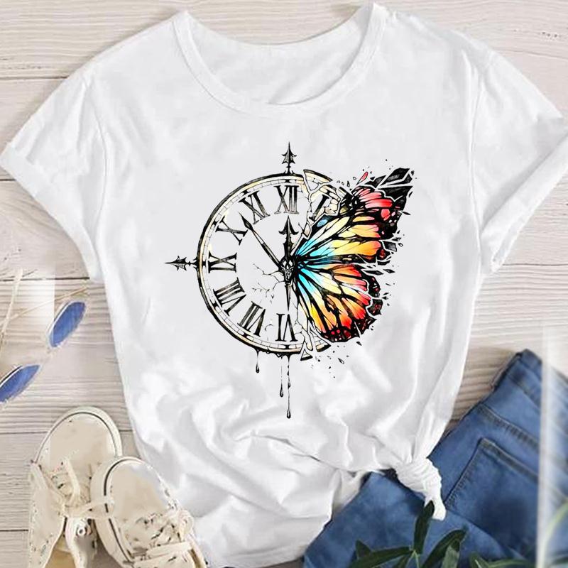 114g Weight Short Sleeve Sleeve Length Pullovers Placket Type Regular Sleeve Sleeve Type Polyester Fabric Type Regular Top Length T-shirt Tops Type Daily Occasion Round Neck Neckline Breathable Function Regular Fit Fit Type Flower Pattern Summer, Spring, Autumn Season Women'S Gender Printing Design Fashion Style Wholesale Women'S Fashion Flower Short Sleeve Printing T-Shirts 11
