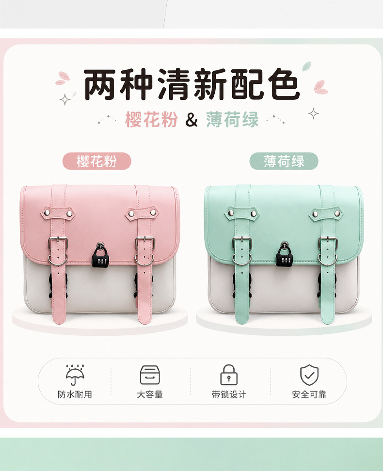 Suitable for Yadi Aima electric vehicle rear trunk hanging bag with lock, anti-theft universal storage bag, Yuan Universe trunk