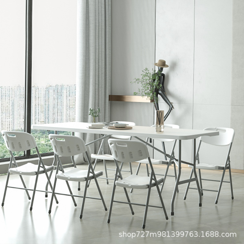 Mesa plegable mesa de comedor doméstica silla al aire libre simple rectangular mercado nocturno de plástico para poner puestos de estudio mesa de comedor portátil