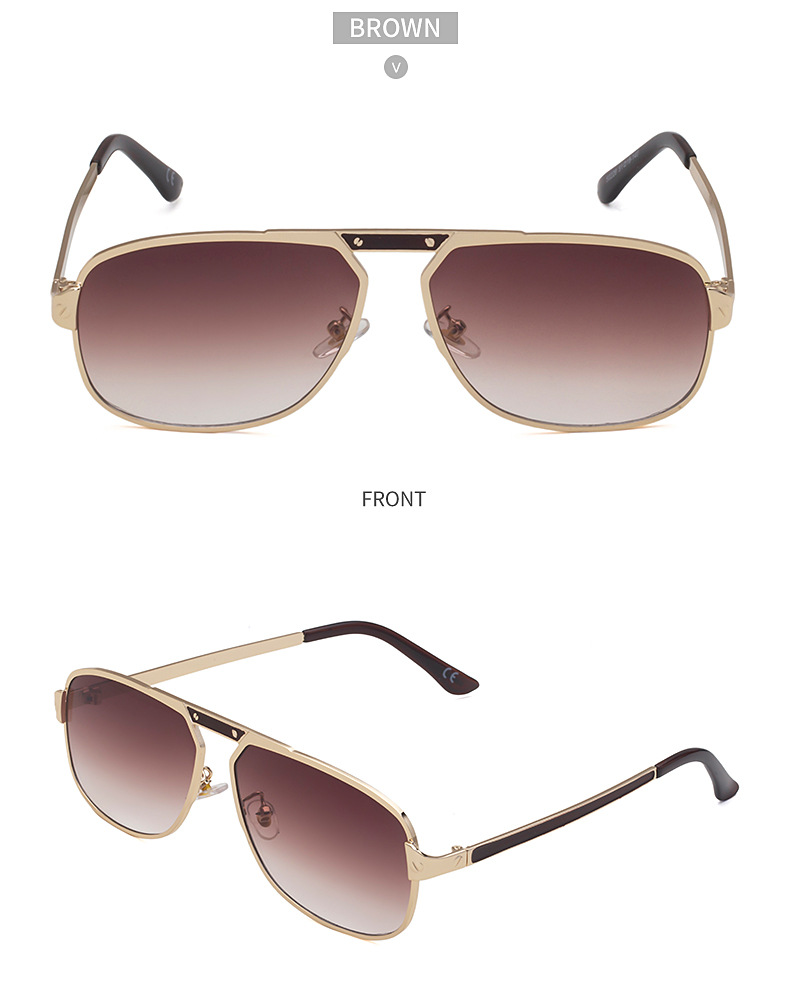 Fashion Single Beam Geometric Anti-uv Metal Sunglasses Wholesale display picture 8