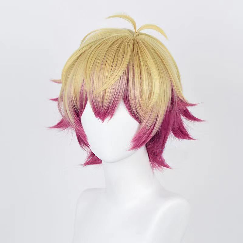 Blue Prison Ness Cosplay Wig, Realistic Scalp Top, Two-Tone Spliced Short Hair with Upturned Ends, Finished Product with Snap Net Blue Prison Ness Cosplay Wig, Realistic Scalp Top, Two-Tone Spliced Short Hair with Upturned Ends, Finished Product with Snap Net