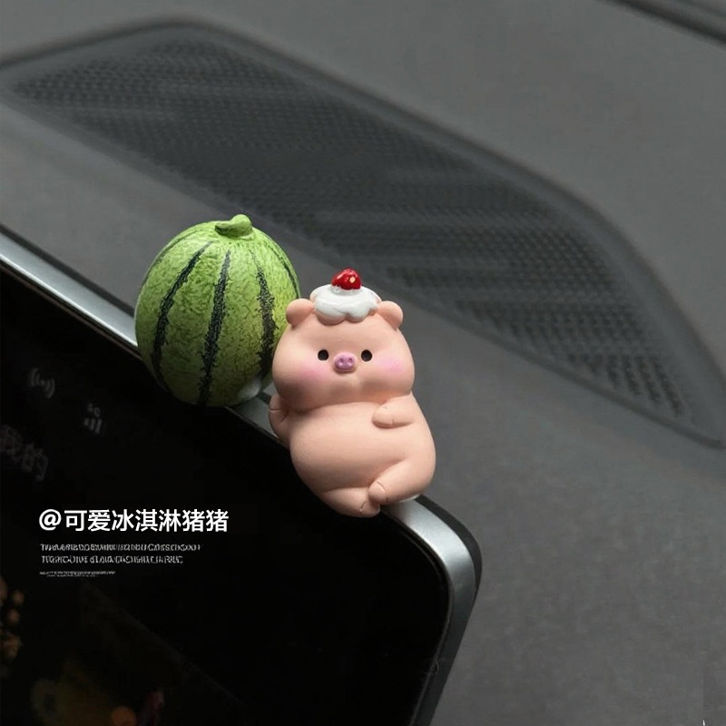 Cozy Piggy Healing Accessories Auto Healing Accessories Auto Interior Accessories Pantalla de consola central