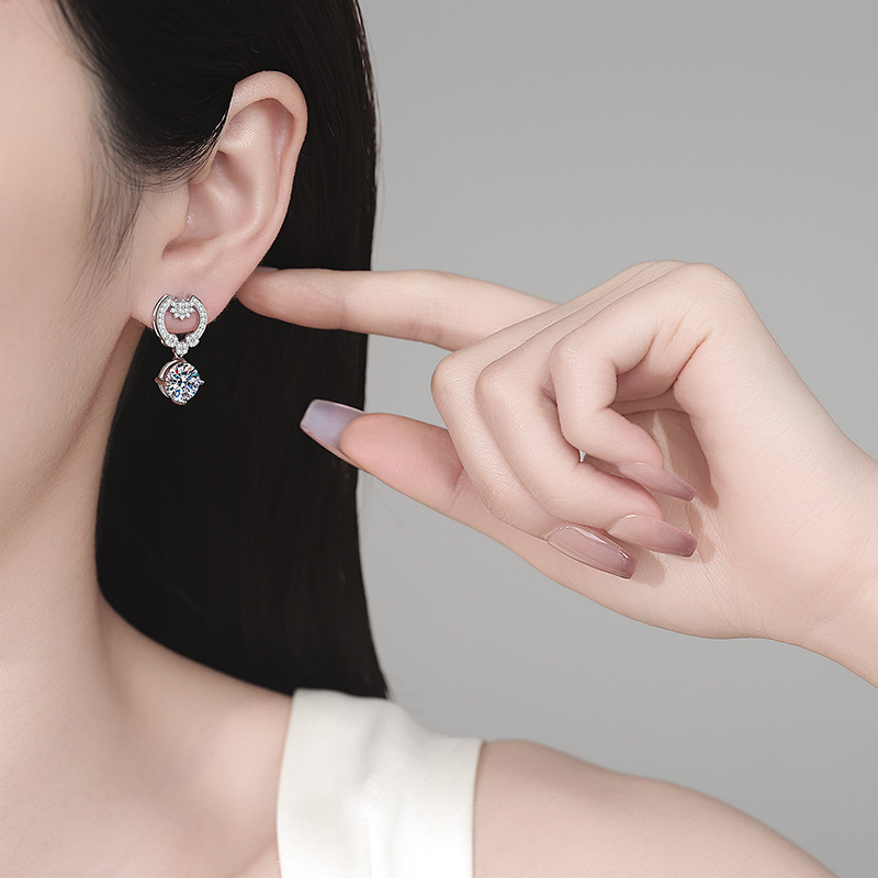 D-farbe Moissanit Creolen Aus Sterling Silber Für Damen_voghion.com