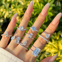 �羳����S925������ָŮˮ�ΰ��ļ����ʯ��Ƕ�����л���Ů������