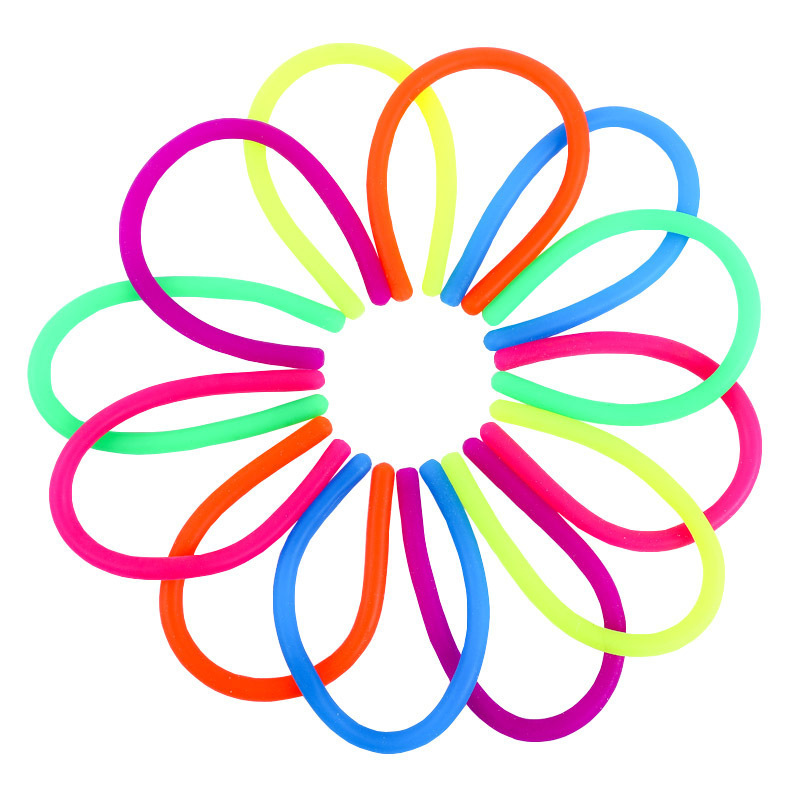 Cross-Border Hot-Selling Stress-Relief Noodles Tpr Soft Rubber Elastic Rope Stress-Relief Venting Rope Colorful Stretch Toys Wholesale