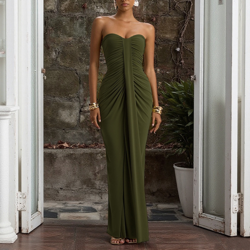 Jy25587 Spring New Amazon Party Evening Dress Fishtail Banquet Women's Tight-Fitting Long Dress for Women