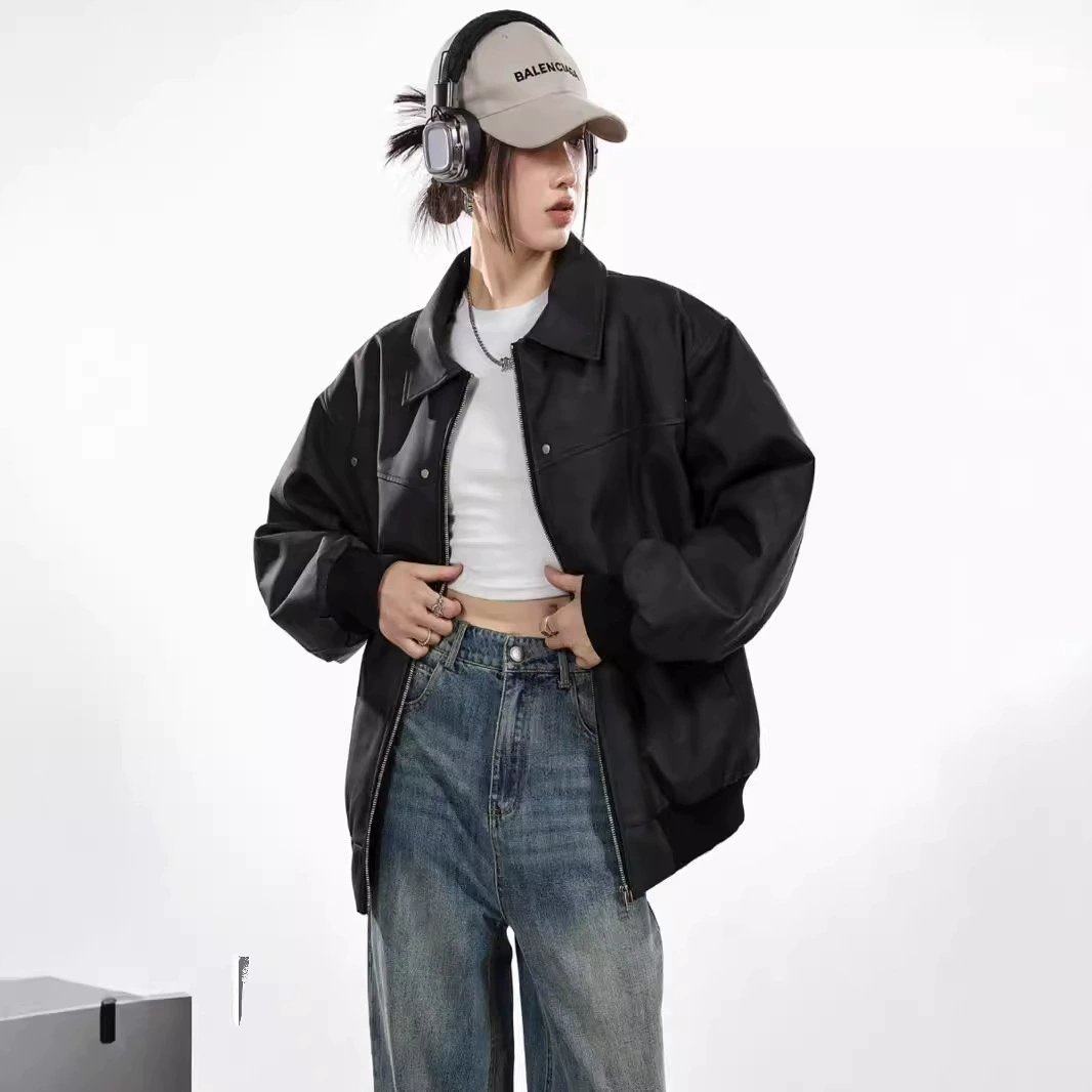 Куртка в ретро-дизайне для мужчин и женщин, американский стиль, oversize