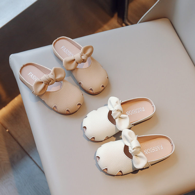 Children's Slippers 2026 Summer New Style Little Girls Soft-Soled Closed-Toe Princess Shoes Korean Fashion Bow-Knot Sandals Trendy