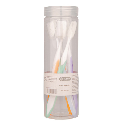 Aishukou silicone nano toothbrush 5 barrel dustproof sheath adult household soft bristle toothbrush wholesale