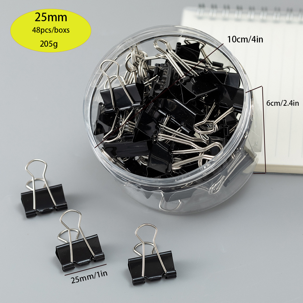25mm 검정 클립 48개/통