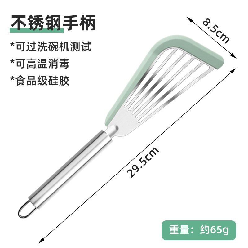 Anti-escaldadura Amazon silicona pala utensilios de cocina de acero inoxidable pescado freír pala espátula resistente a altas temperaturas filete antiadherente espátula
