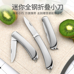 批发水果刀家用不锈钢削皮刀北欧风宿舍用学生便携折叠瓜果小刀