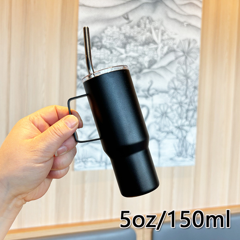 Nuevo 304 acero inoxidable 5oz mini mango taza de vino portátil taza de paja al aire libre taza de café 150ml