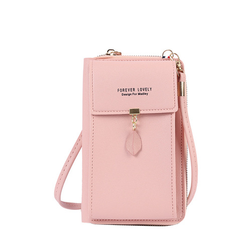  New Wholesale Large Capacity Multifunctional Fashion Simple Leaf Shoulder Small Bag Crossbody Mobile Phone Bag Women
