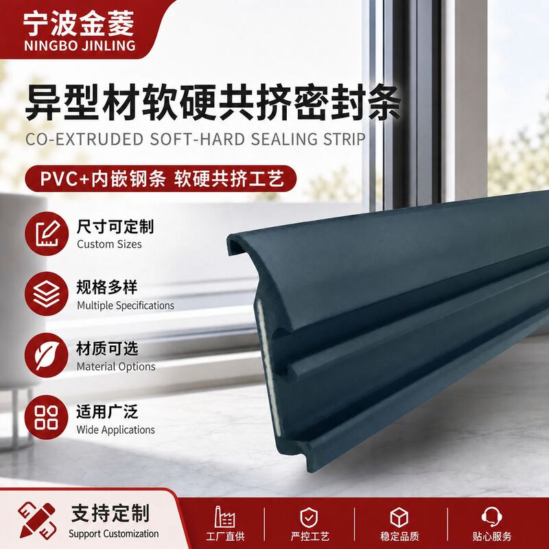Pvc Co-Extruded Composite Sealing Strip Tpv Profile Door Gap Door Bottom Rubber Strip Rubber Plastic Strip for Thermal Break Aluminum Waterproof and Soundproof