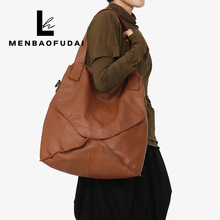 2022跨境女包头层牛皮软皮休闲真皮大包单肩斜跨包广州轻奢