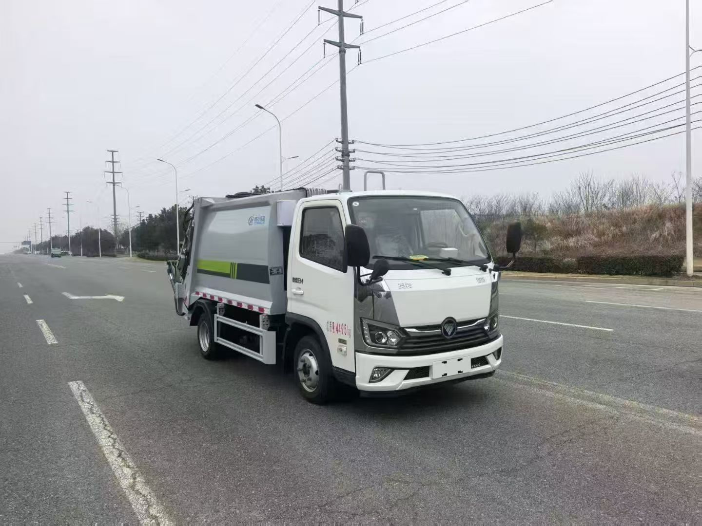 Aoling Zhilan 6-Meter Pure Electric Green License Plate Garbage Compression Truck, Urban Sanitation Vehicle, Community Property Waste Transfer Vehicle
