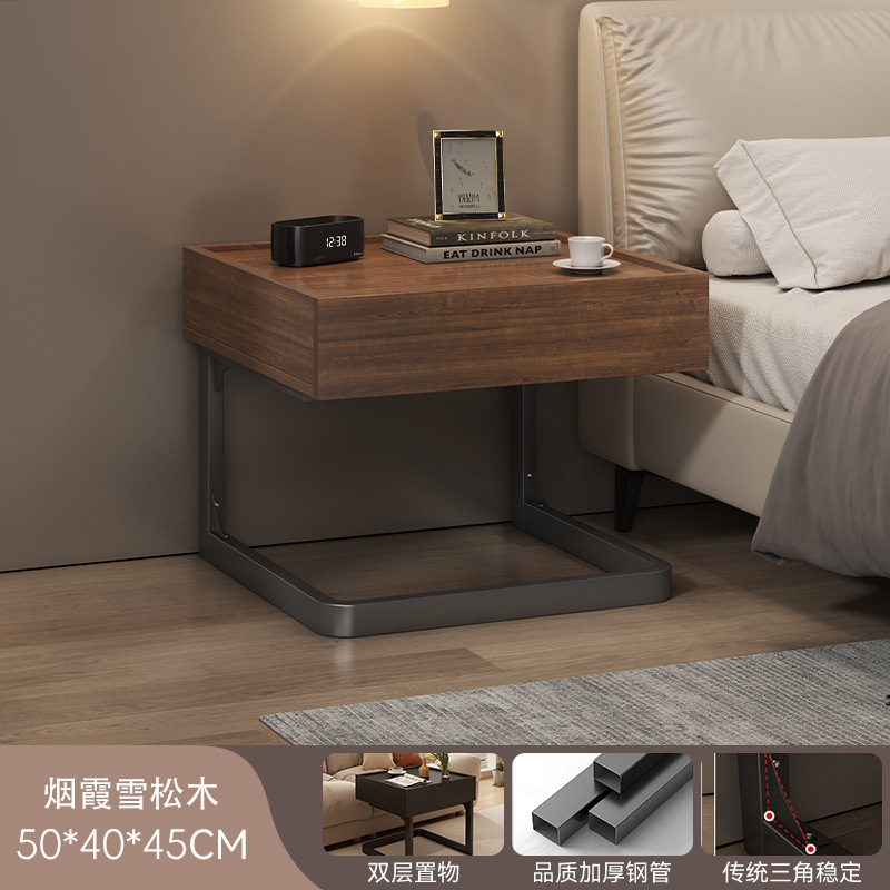 Mesa de cabecera lujosa alta sensación de hotel gabinete de almacenamiento pequeño sentido de diseño creativo de nicho estante alternativa artefacto